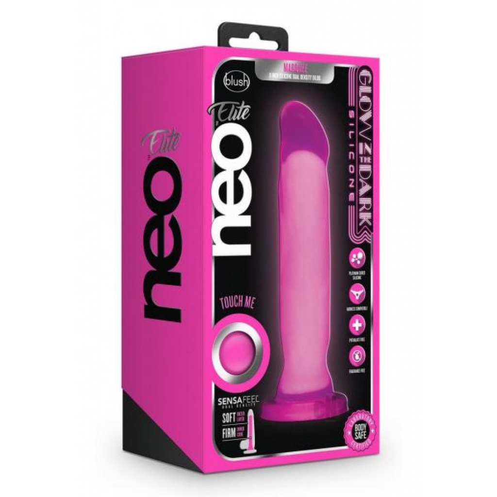 Neo Elite Gitd Marquee Dildo - 8 Pink