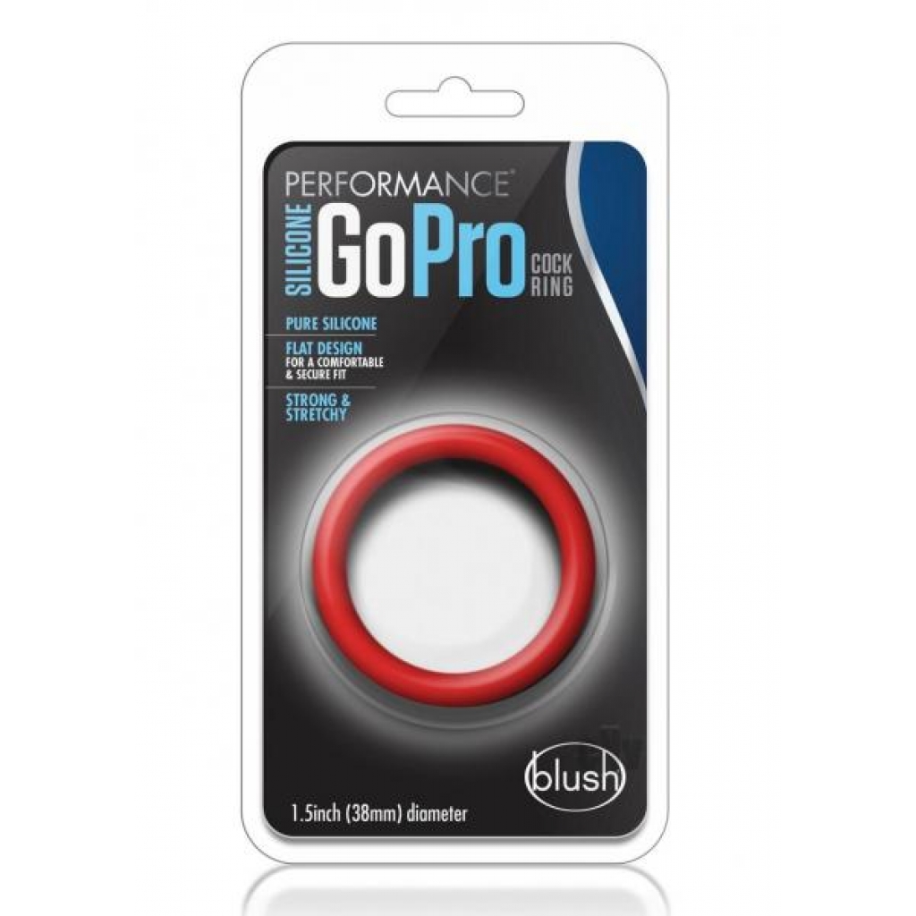 Performance Silicone Go Pro Cockring - Red