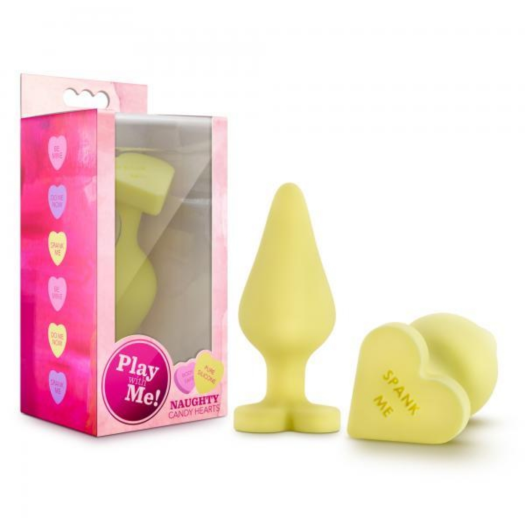 Naughty Candy Hearts Butt Plug - Yellow