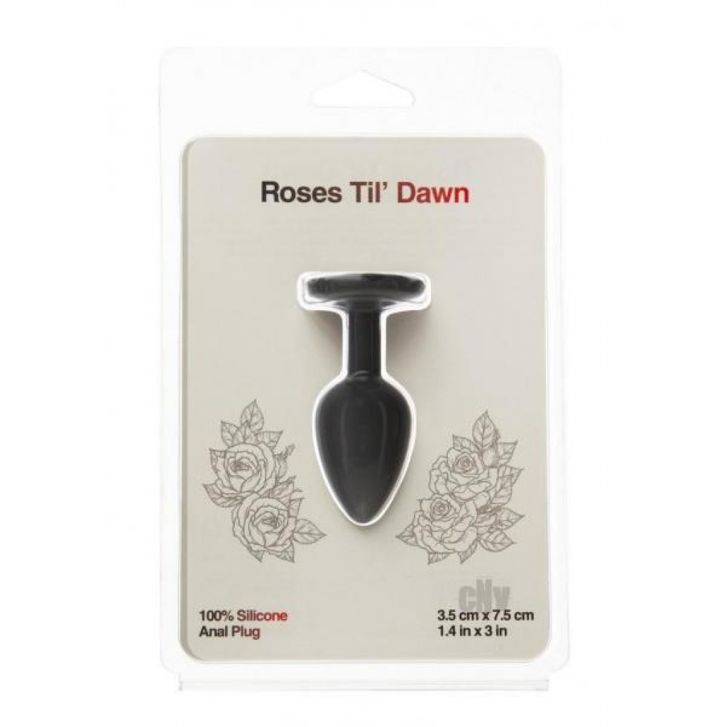 Roses Til Dawn Silicone Anal Plug - Black