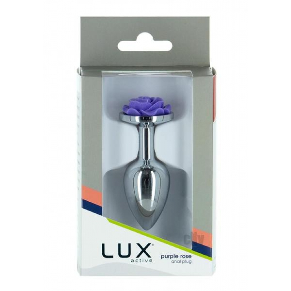 Lux Active Rose Anal Plug - 3 Purple Silver