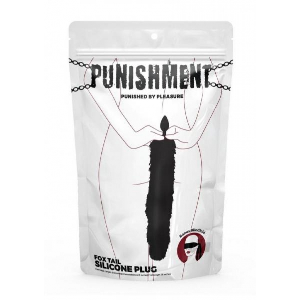 Punishment Fox Tail Butt Plug - Black