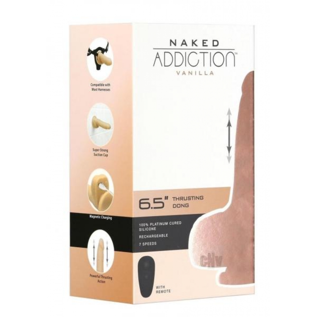 Naked Addiction Thrusting Remote Control Dong - Beige