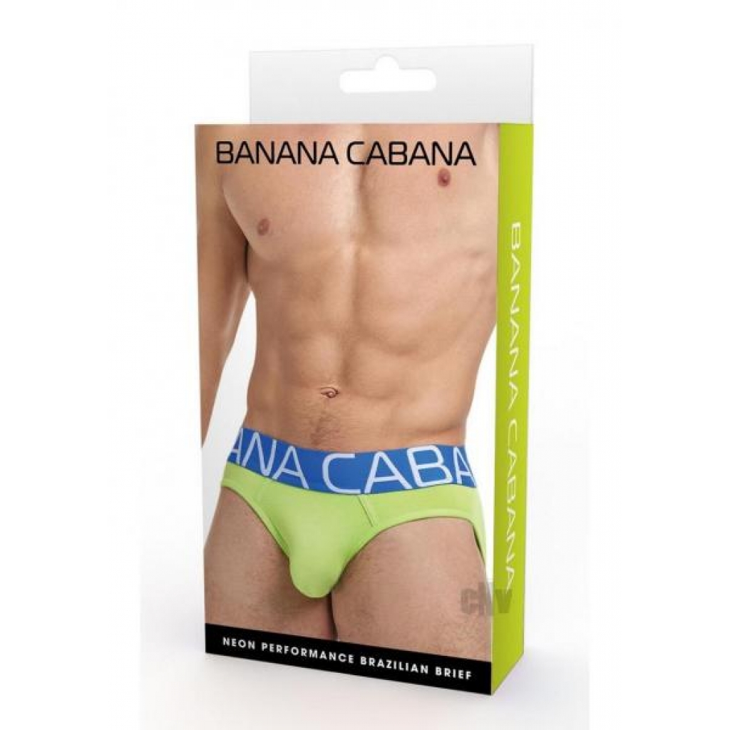 Banana Cabana Neon Briefs - Medium/Large Green