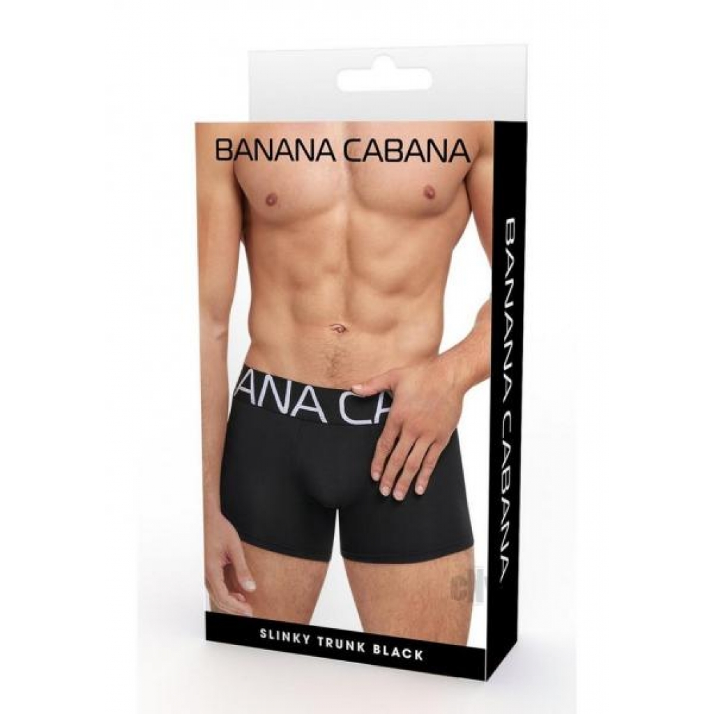 Trendy Black Banana Cabana Trunks