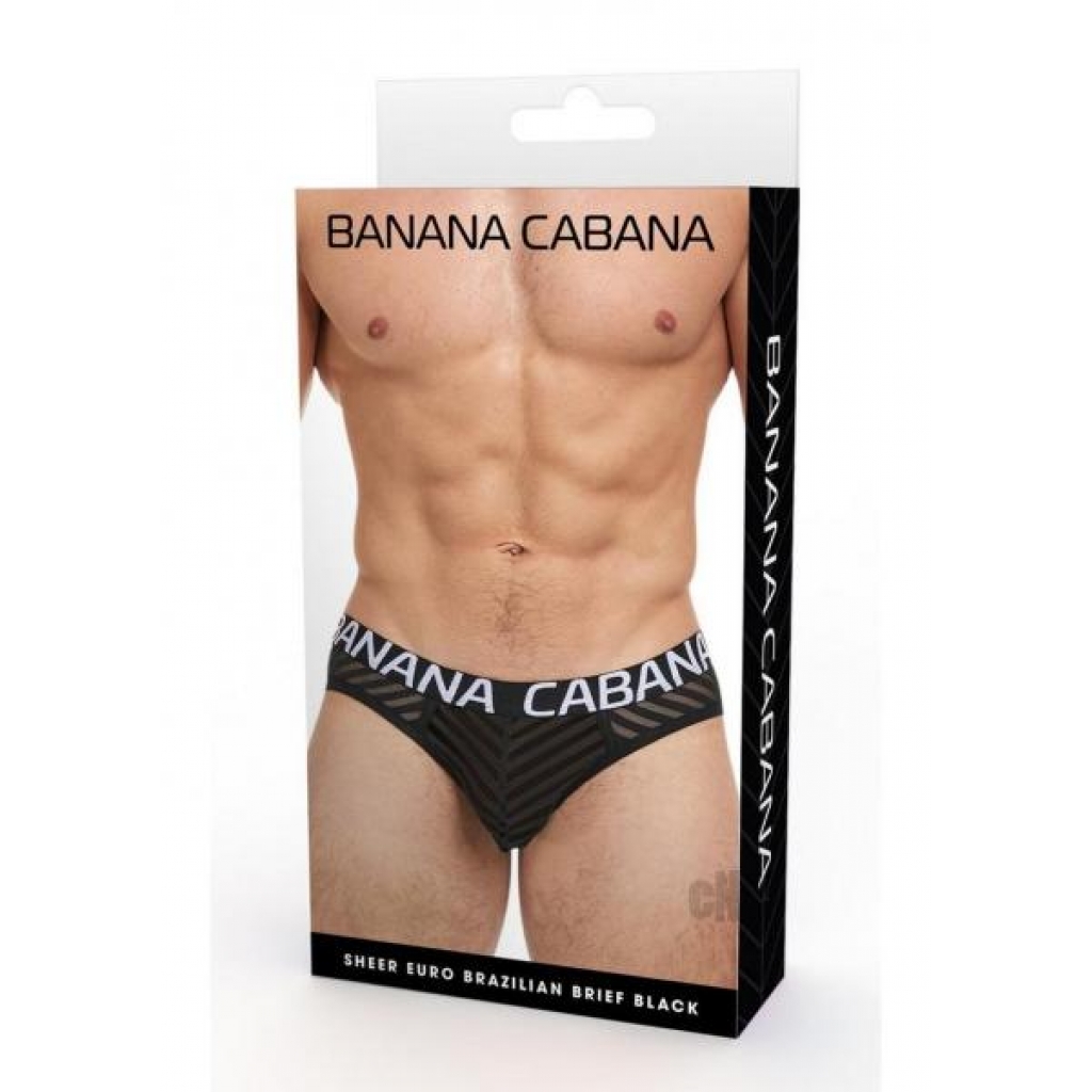 Banana Cabana Sheer Bikini L/XL - Black