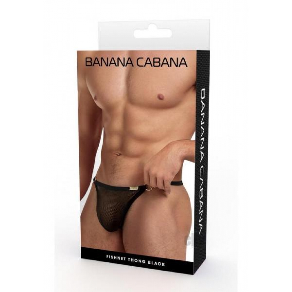 Banana Cabana Gstring Mesh Lg/xl Black