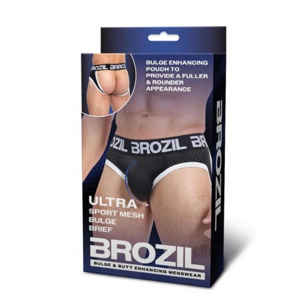 Brozil Open Back Mesh Brief - Black L/XL