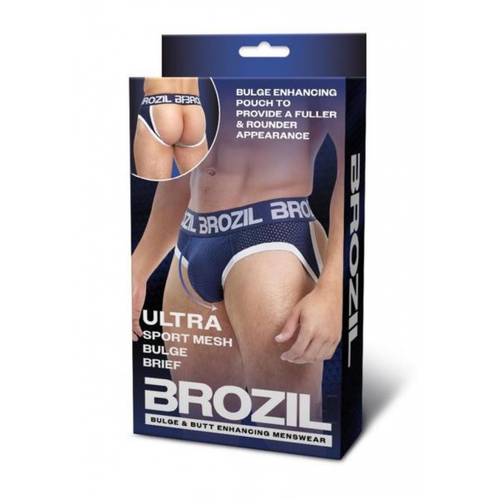 Brozil Adjustable Open Back Mesh Brief - Navy XL