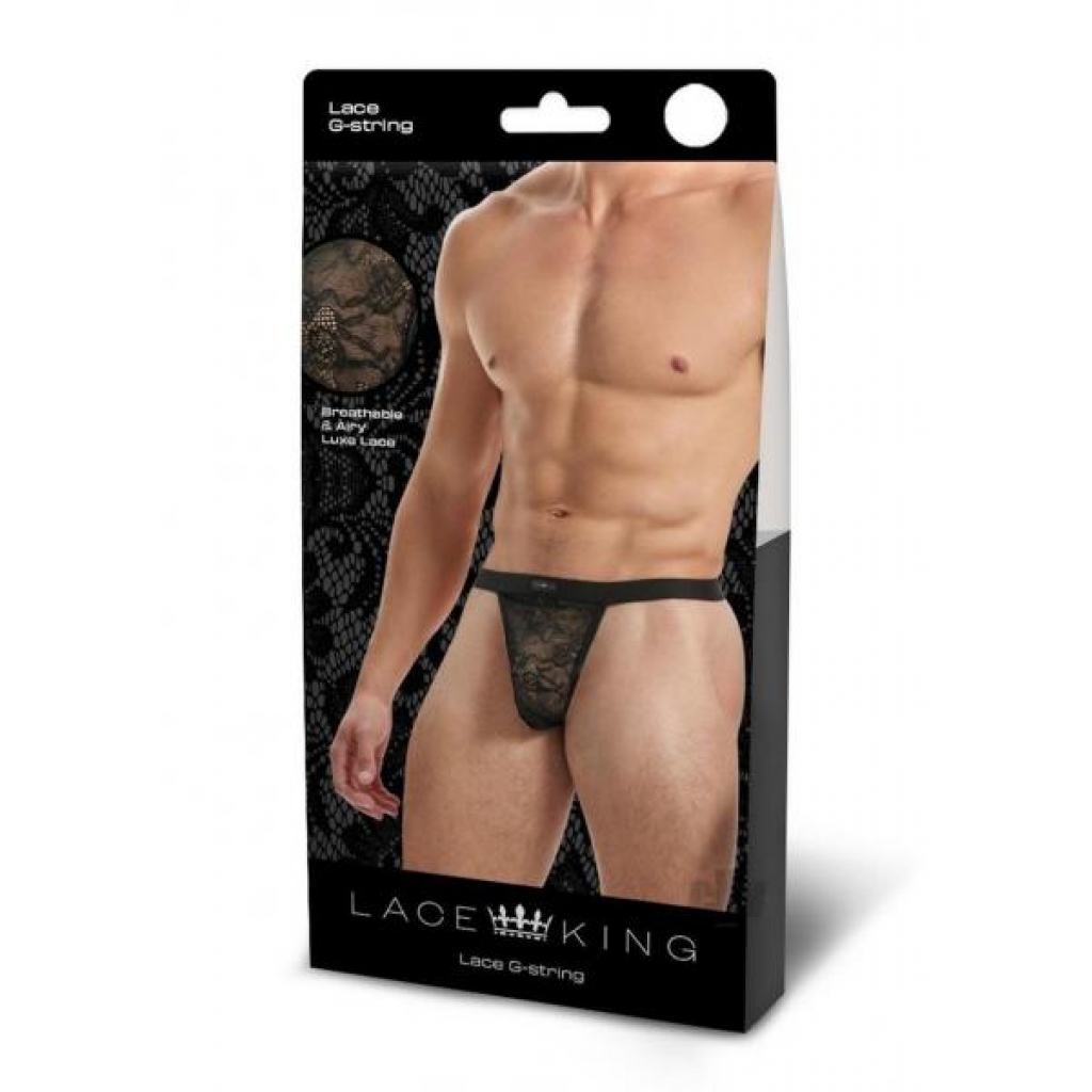 Lace King Lace G-String - Black L/XL