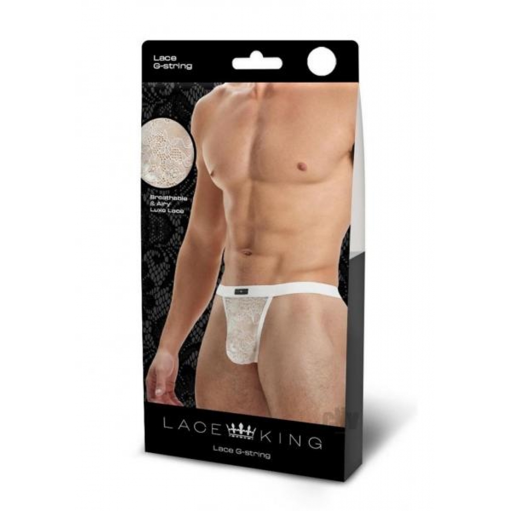 Lace King G-String - L/XL White