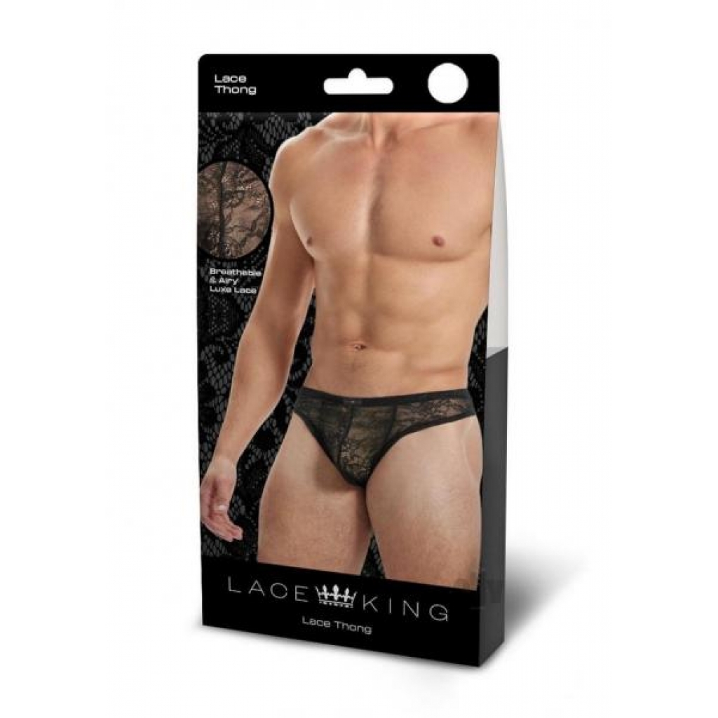 Lace King Lace Thong L/xl Blk