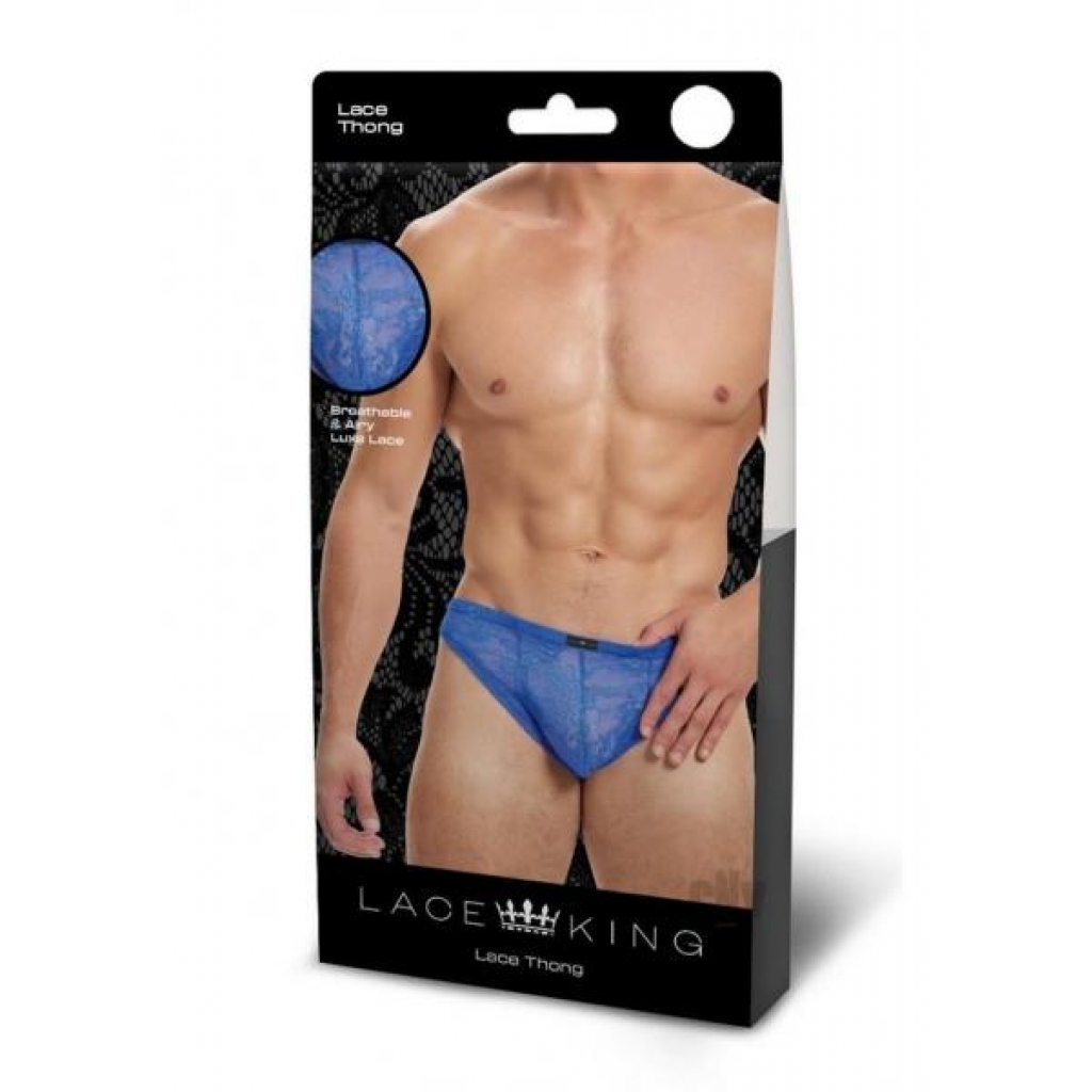 Lace King Lace Thong - L/XL Blue