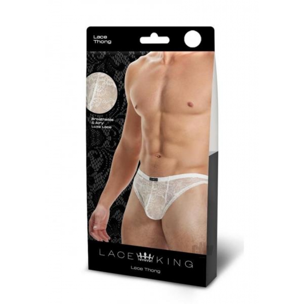 Lace King Lace Thong - White - L/XL