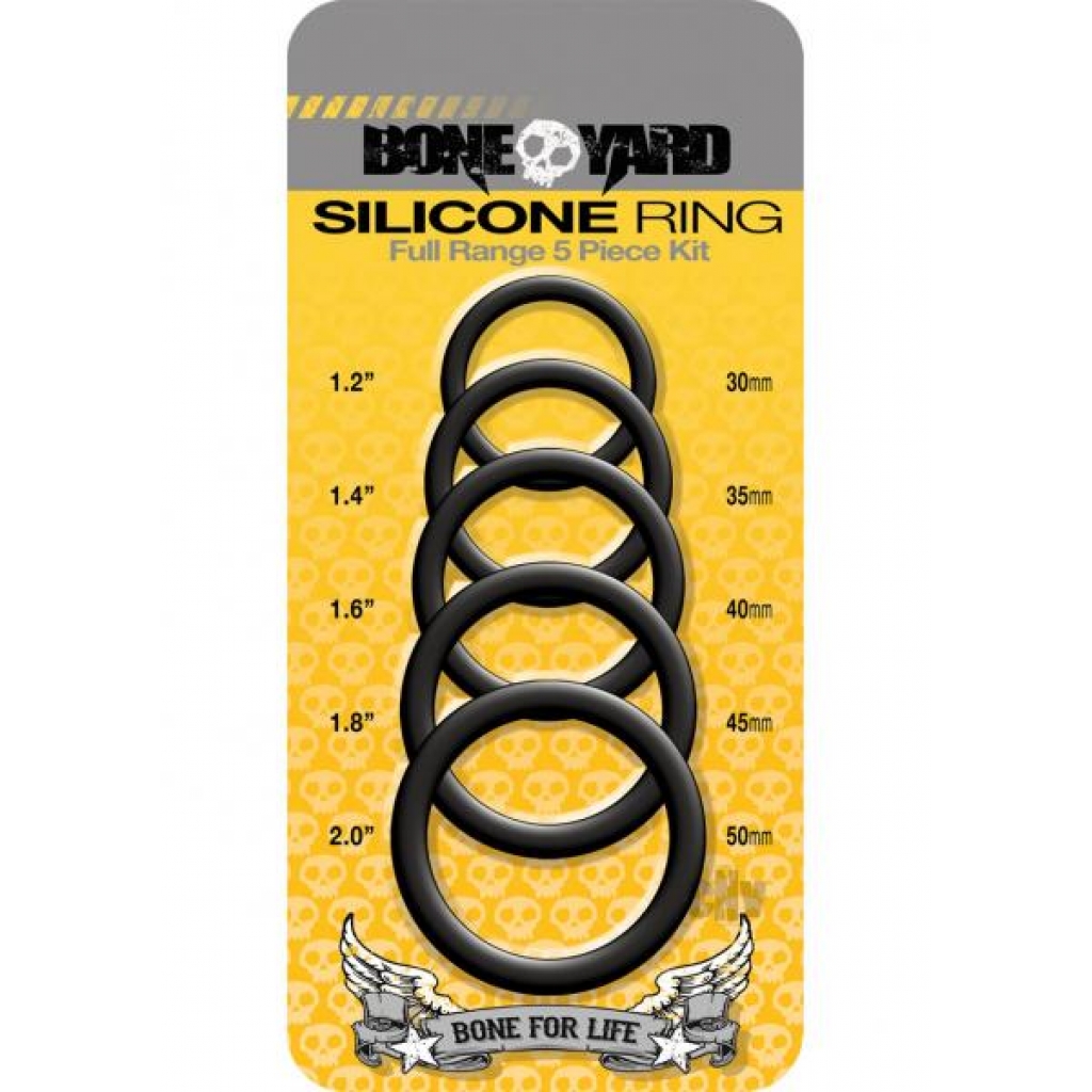 Boneyard Silicone Ring 5 Piece Kit - Black