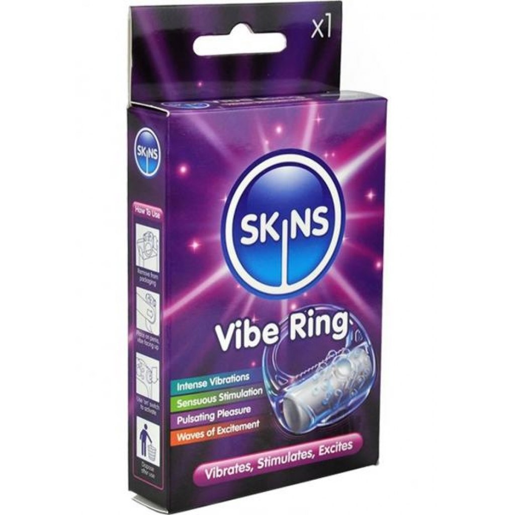 Skins Vibrating Ring Retail Pack - Clear