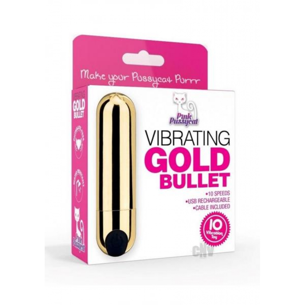 Pink Pussycat Gold Bullet - Pocket Vibrating Bullet