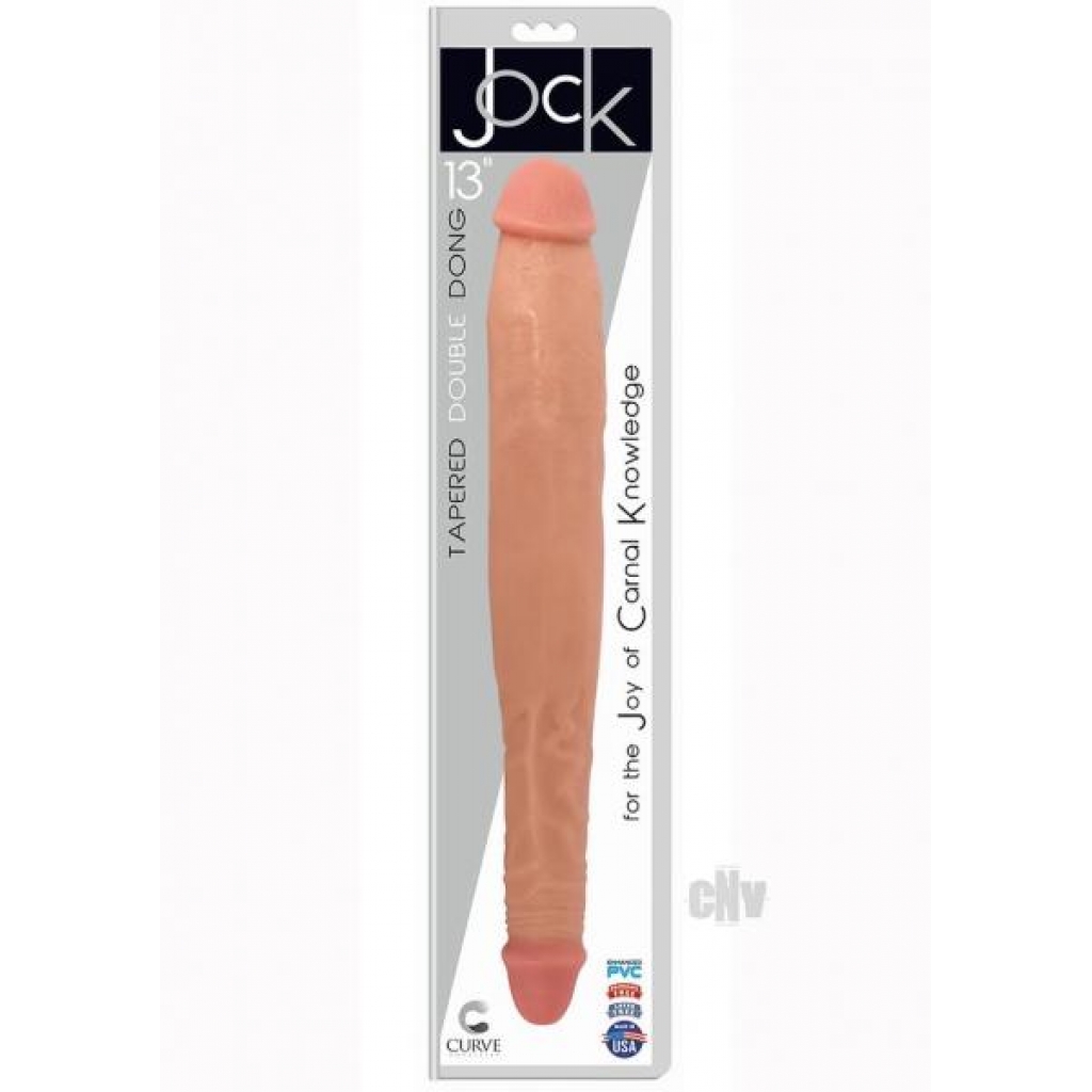 Jock Tapered Double Dong - 13 Inch Vanilla Beige