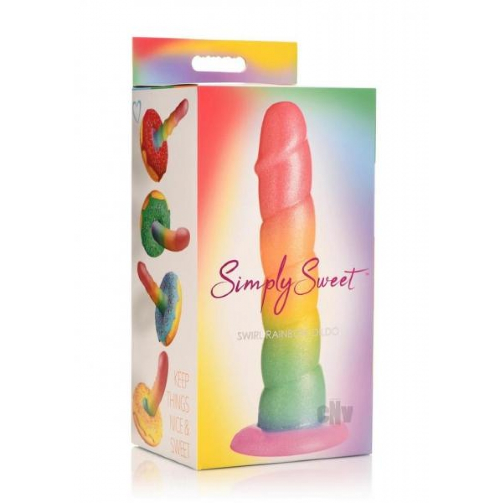 Simply Sweet Swirl Dildo – Rainbow