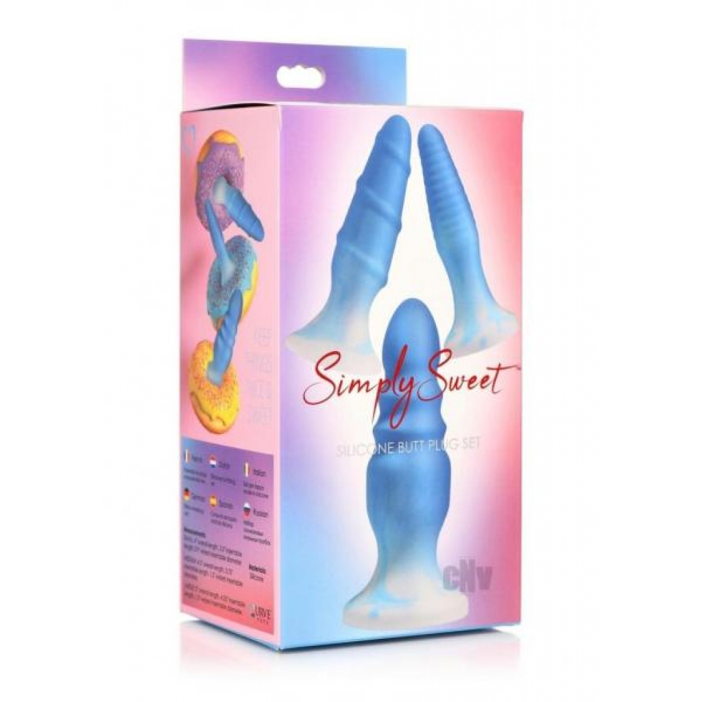 Premium Silicone Butt Plug Set - Blue