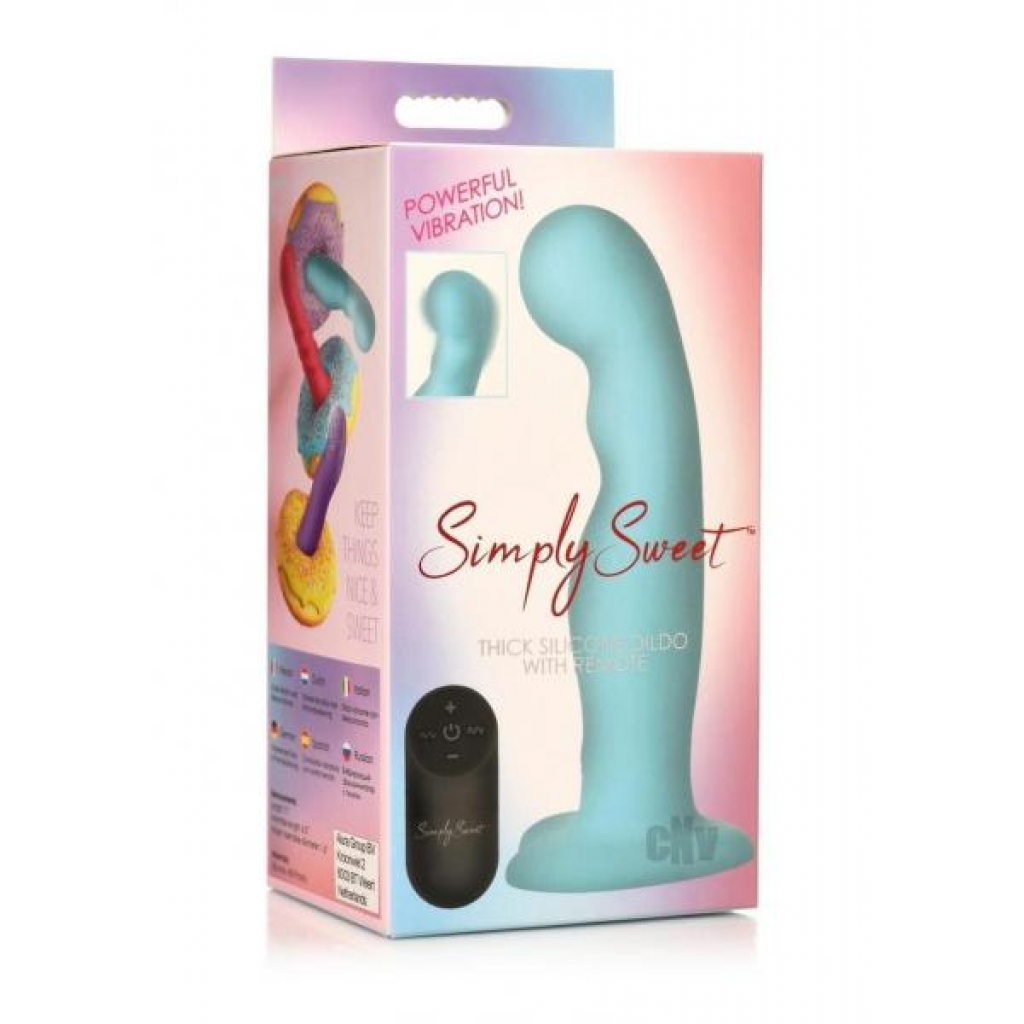 Simply Sweet Thick Dildo With Remote - Teal