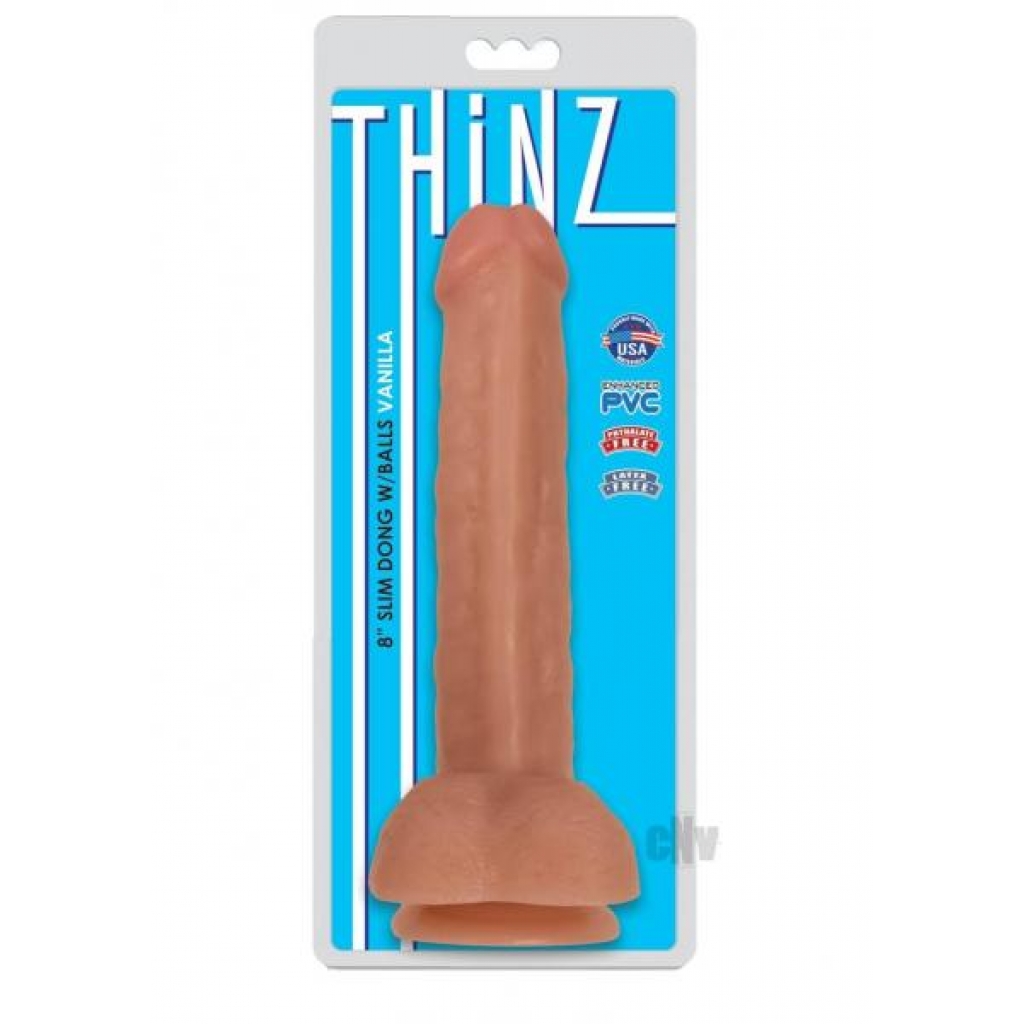 Thinz Slim 8-Inch Dong with Balls in Vanilla