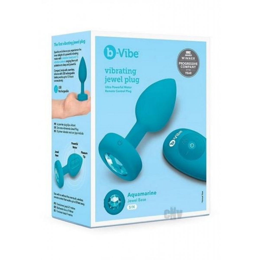 B Vibe Vibrate Jewel Plug - Teal (S/M)