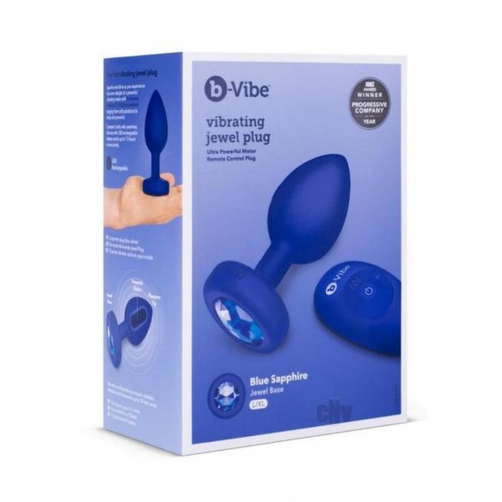 B Vibe Vibrate Jewel Plug L/XL - Navy Blue