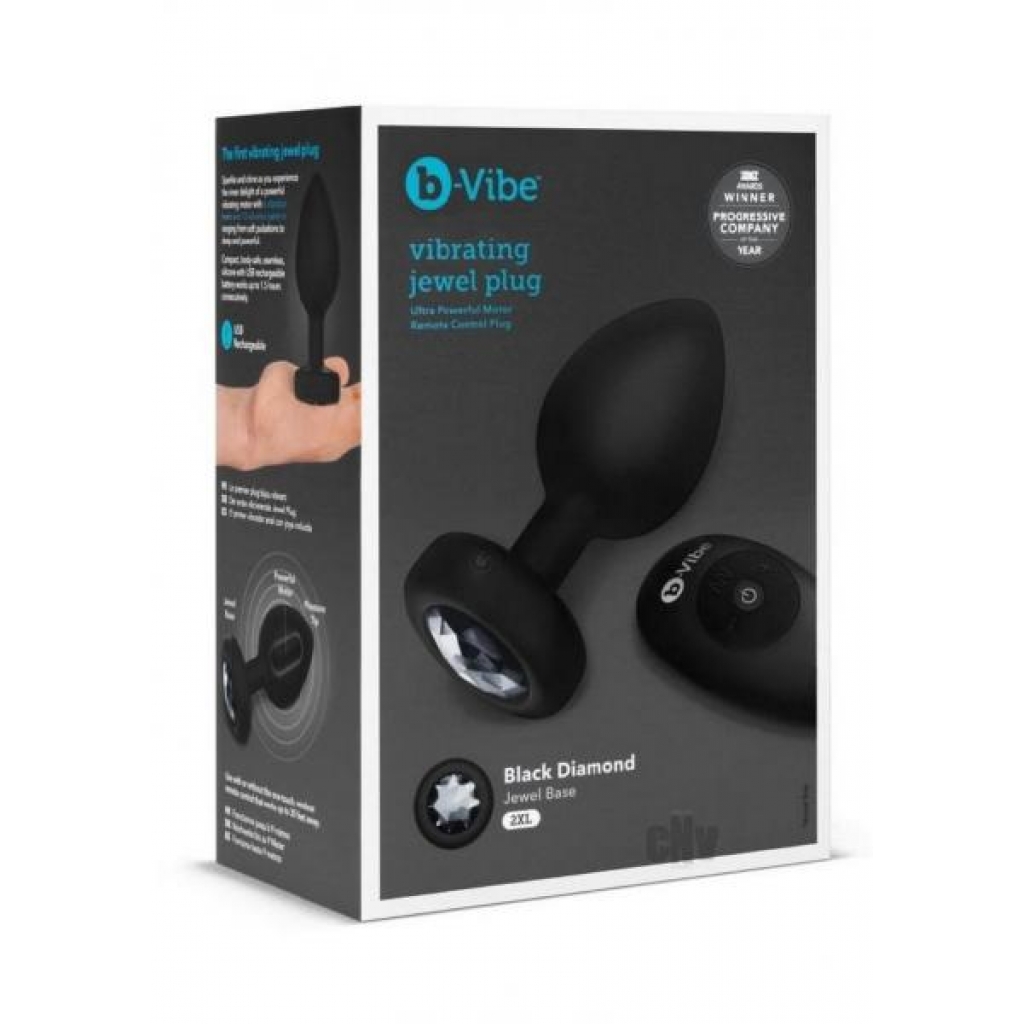 B Vibe Vibrate Jewel Plug - XXL Black