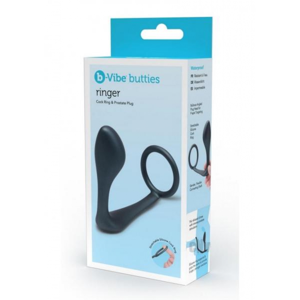 b-Vibe Ringer C-Ring and Plug - Black