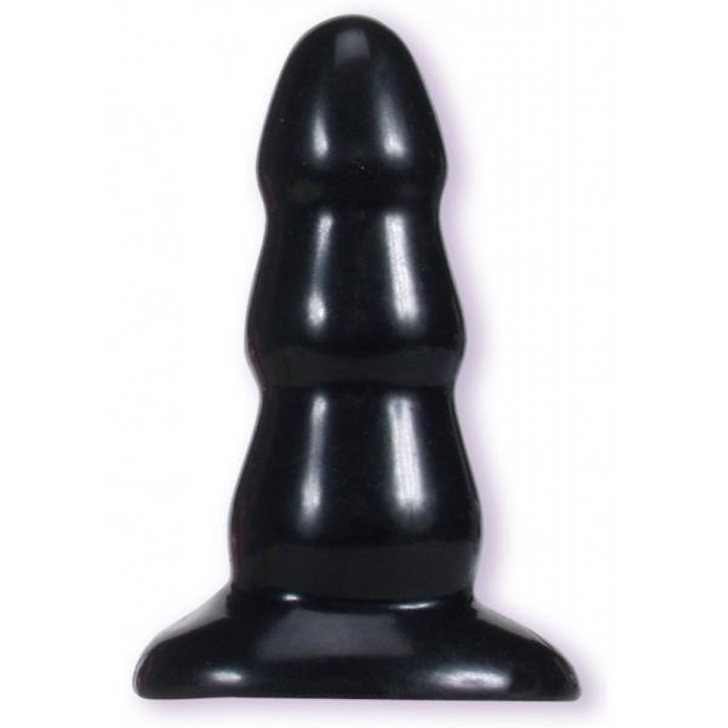 Triple Ripple Butt Plug - Silicone Gel - Large Black