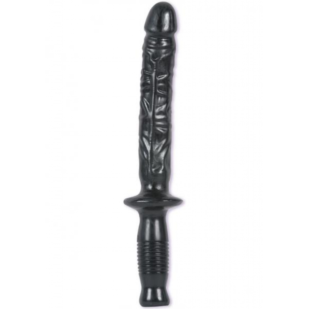 The Manhandler Black Dildo - Baton Handle