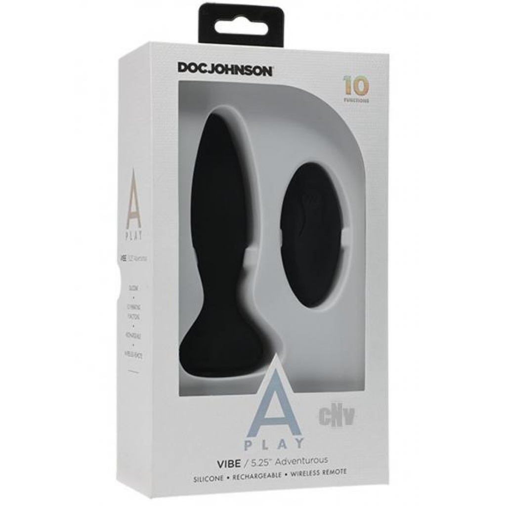 A Play Vibe Rechargeable Adventurous Plug with Remote - Black