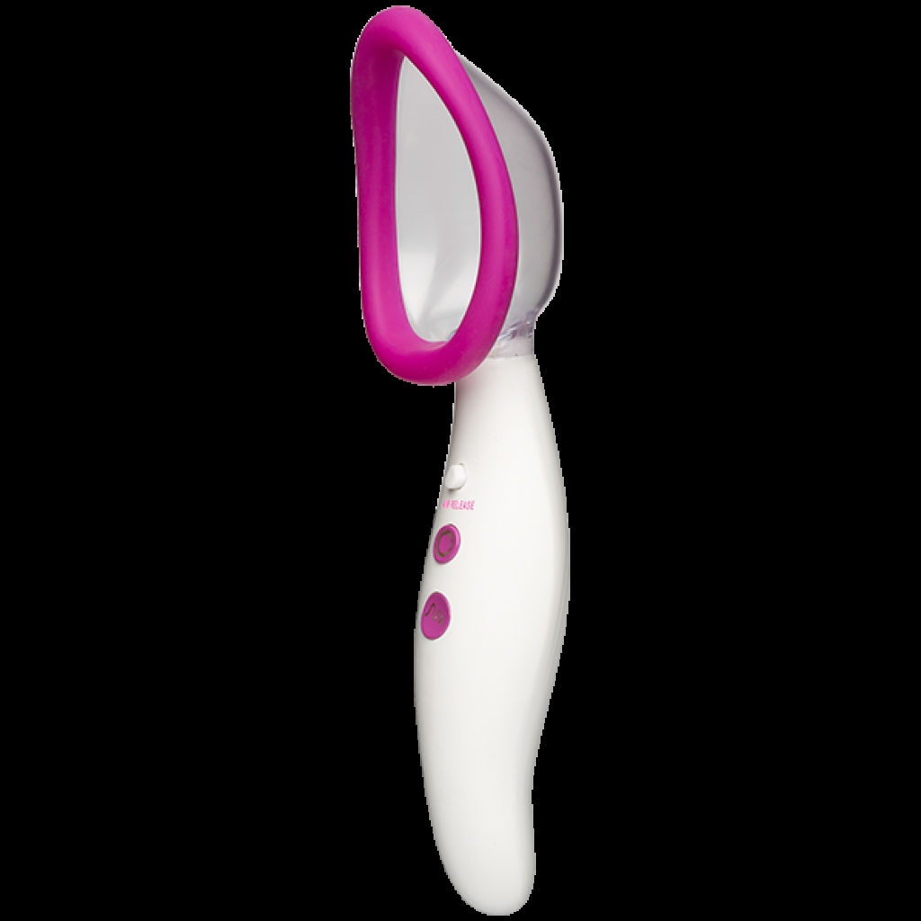 Automatic Vibrating Rechargeable Pussy Pump - Pink & White