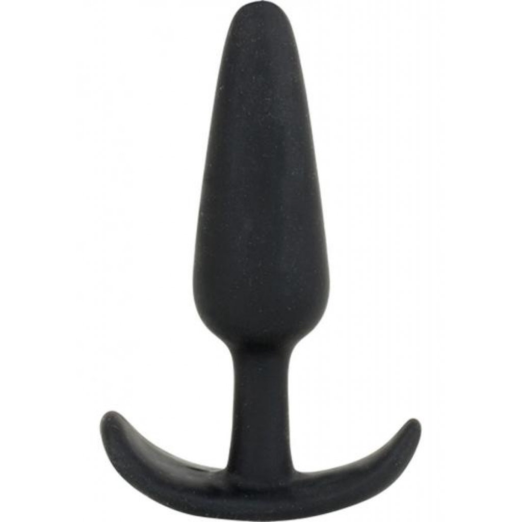 Naughty Medium Silicone Butt Plug - Black