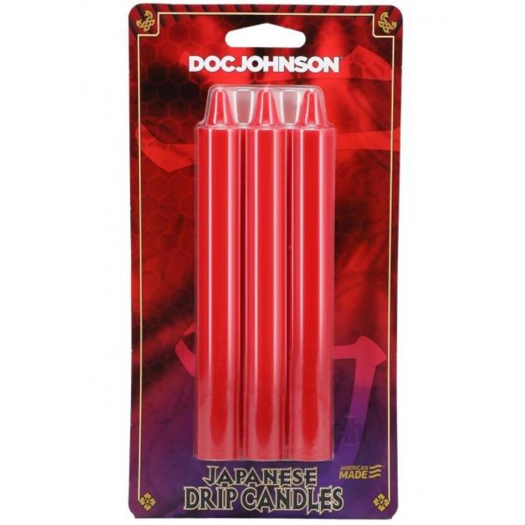 Japanese Drip Candles 3-Pack in Red