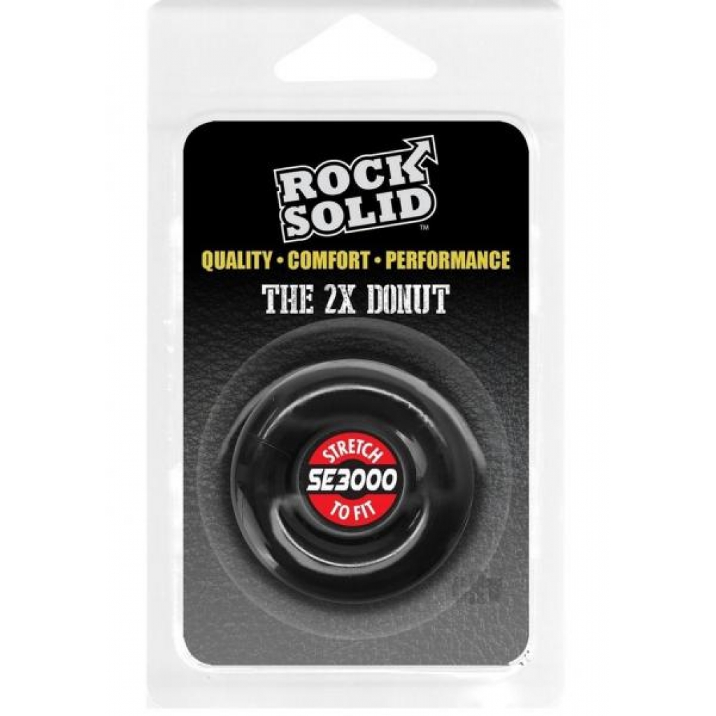 Rock Solid 2x Donut Cock Ring - Black