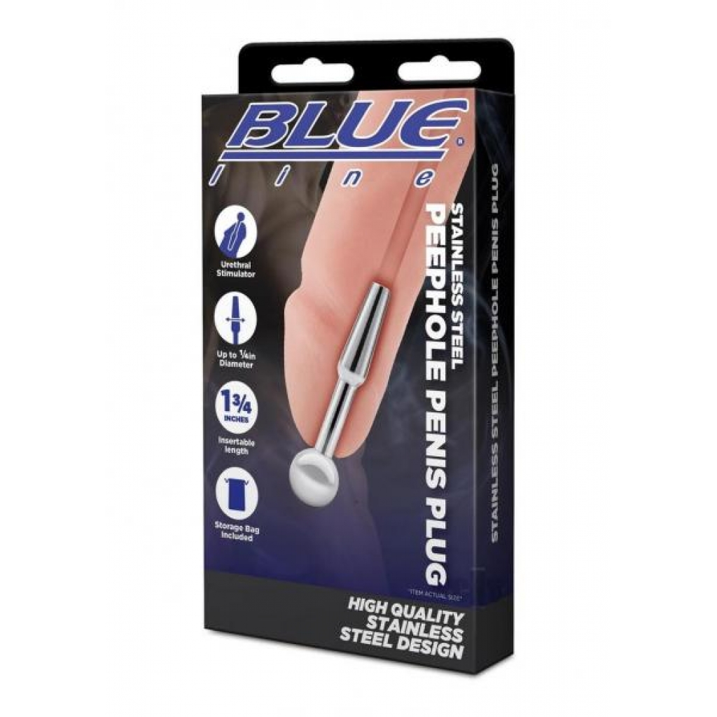 Blueline Stainless Steel Peephole Penis Plug: Sleek Design