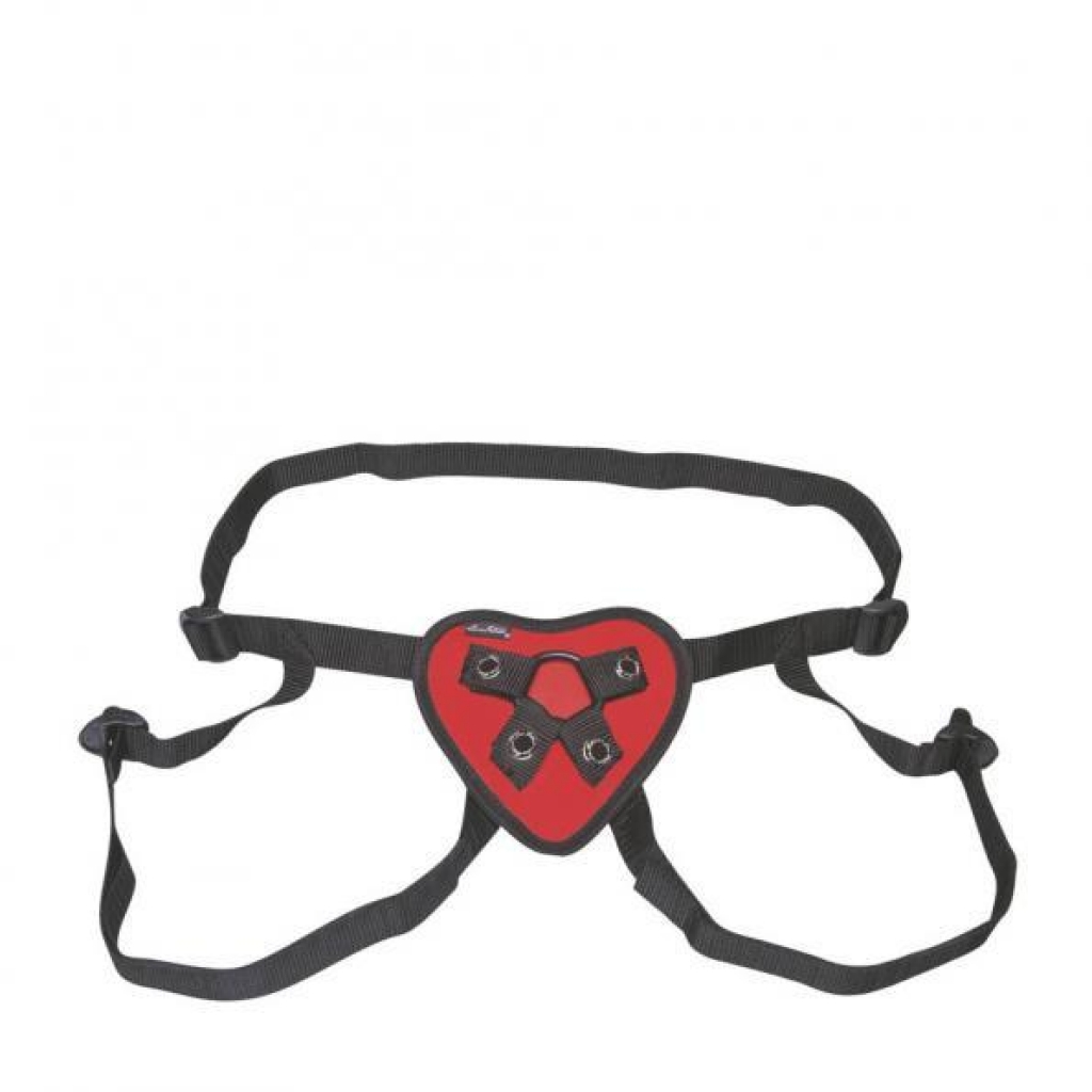 Lux Fetish Heart Strap-On Harness - Red