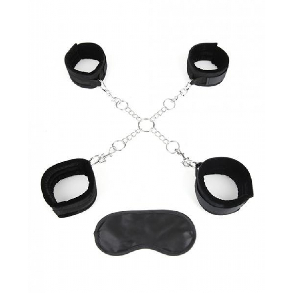 Deluxe Chain Hogtie with 4 Universal Soft Restraint Cuffs