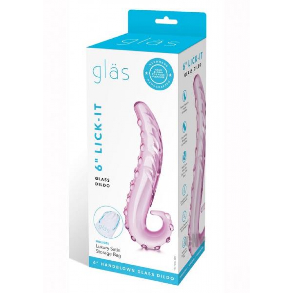 Lex Curved Glass Dildo - Pink