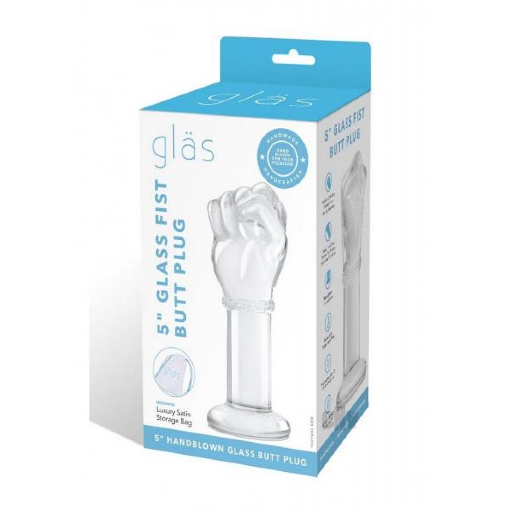 Fist Glass Butt Plug - 5 Inches Clear