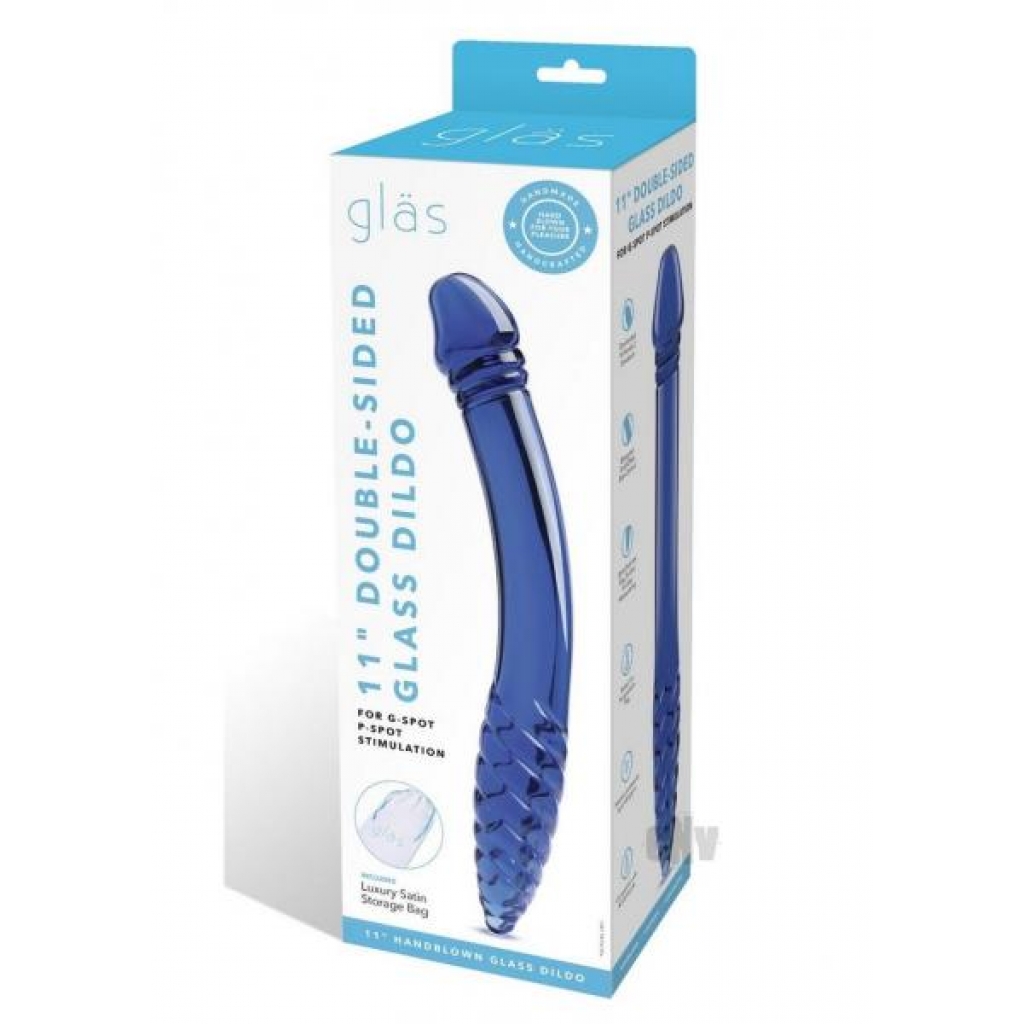 Double Side Glass Dildo Gspot Pspot Blue