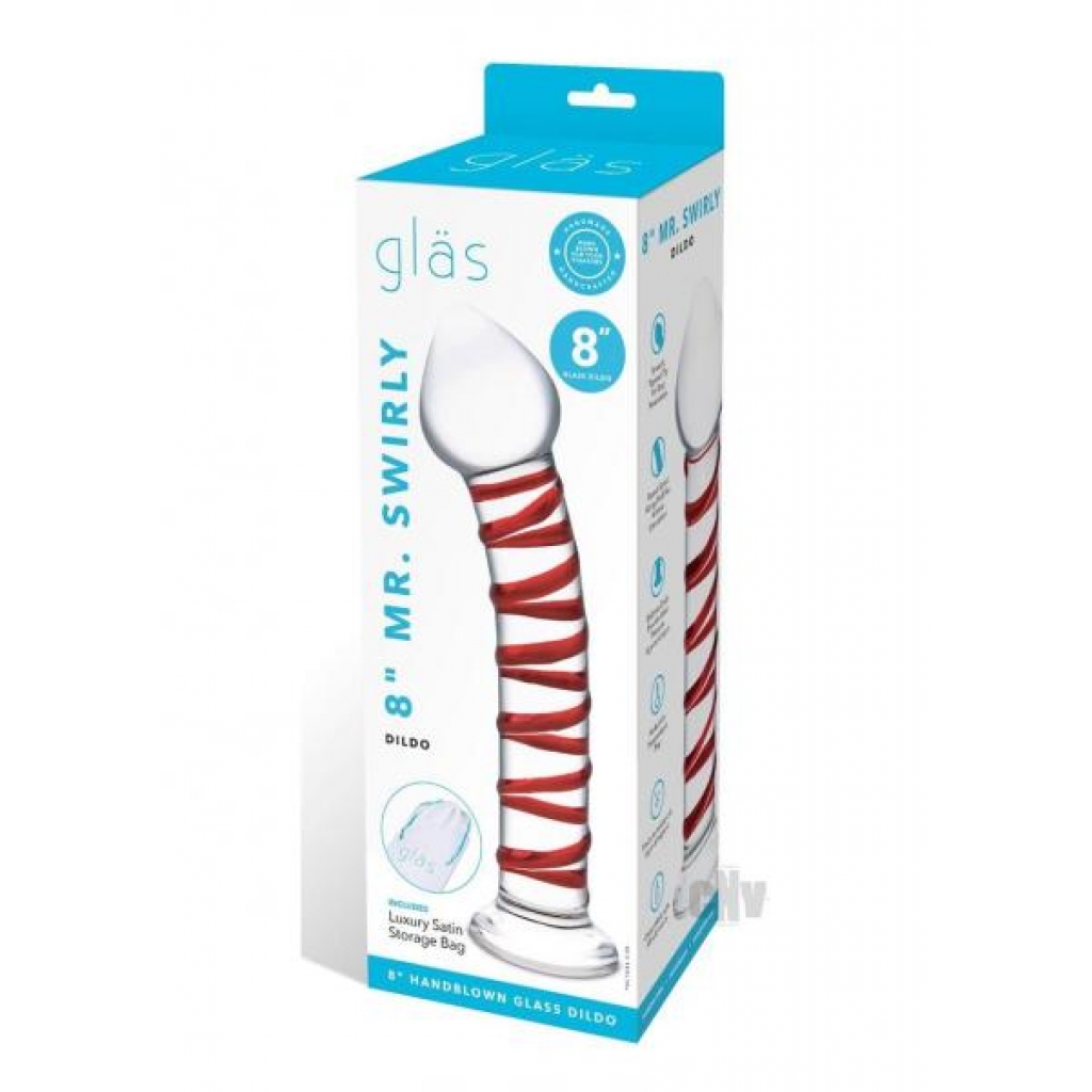 Mr Swirly Dildo - 8 Inch Spiral Pleasure - Clear/Red