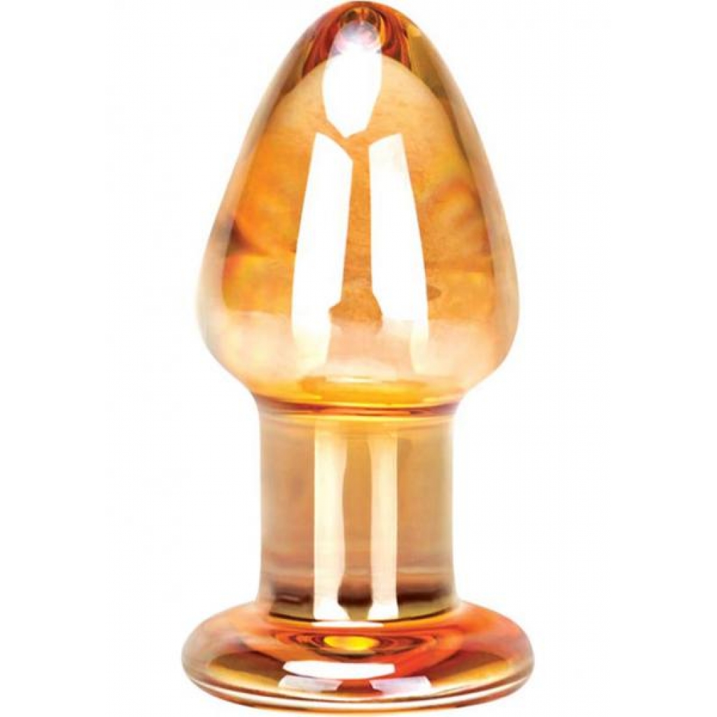 Glas Over Easy Glass Butt Plug - Orange