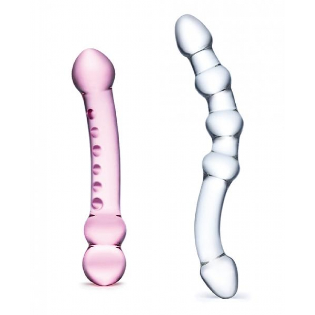 Glas 2 Piece Double Pleasure Glass Dildo Set - Elegant Sensations