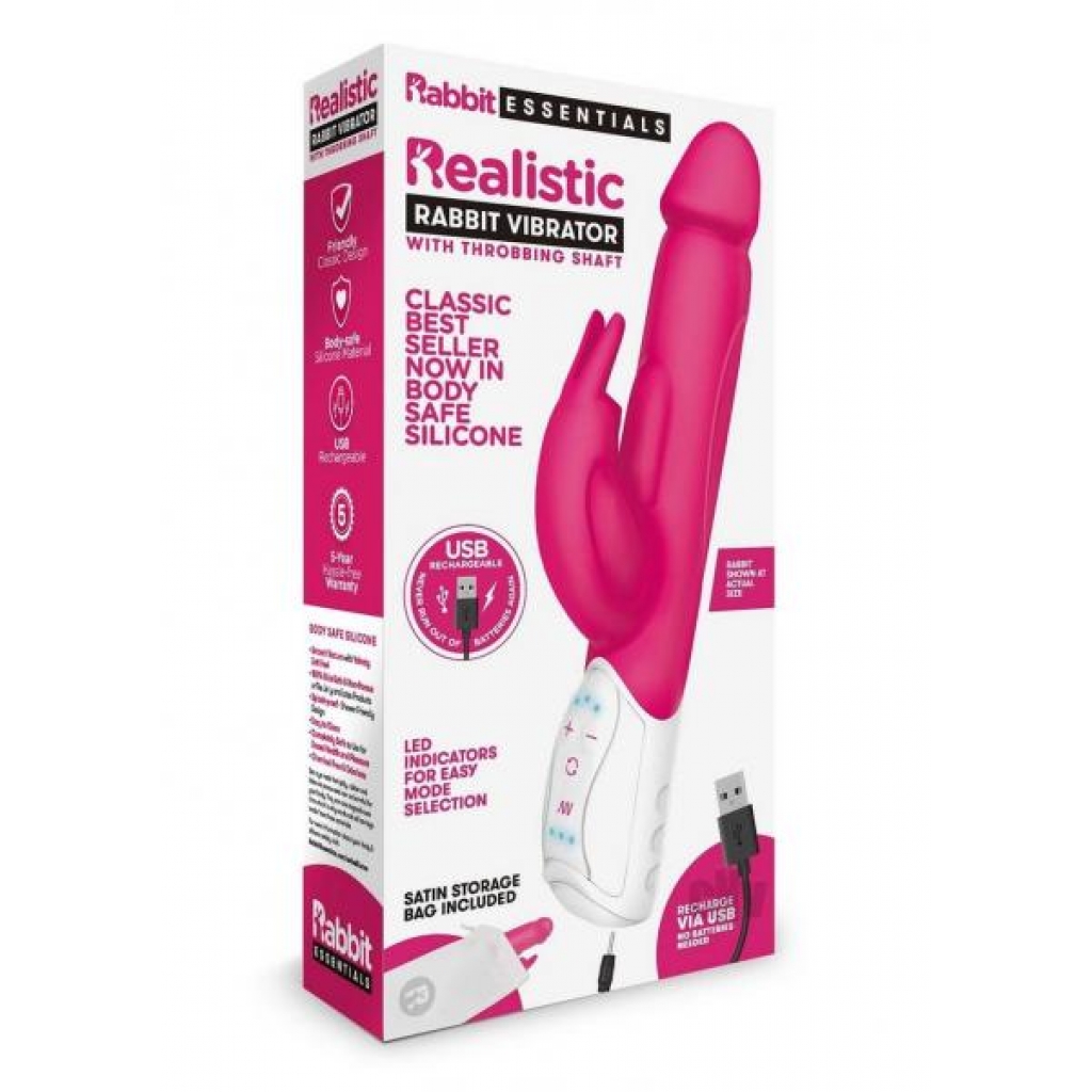 Recharge Realistic Rabbit - Hot Pink