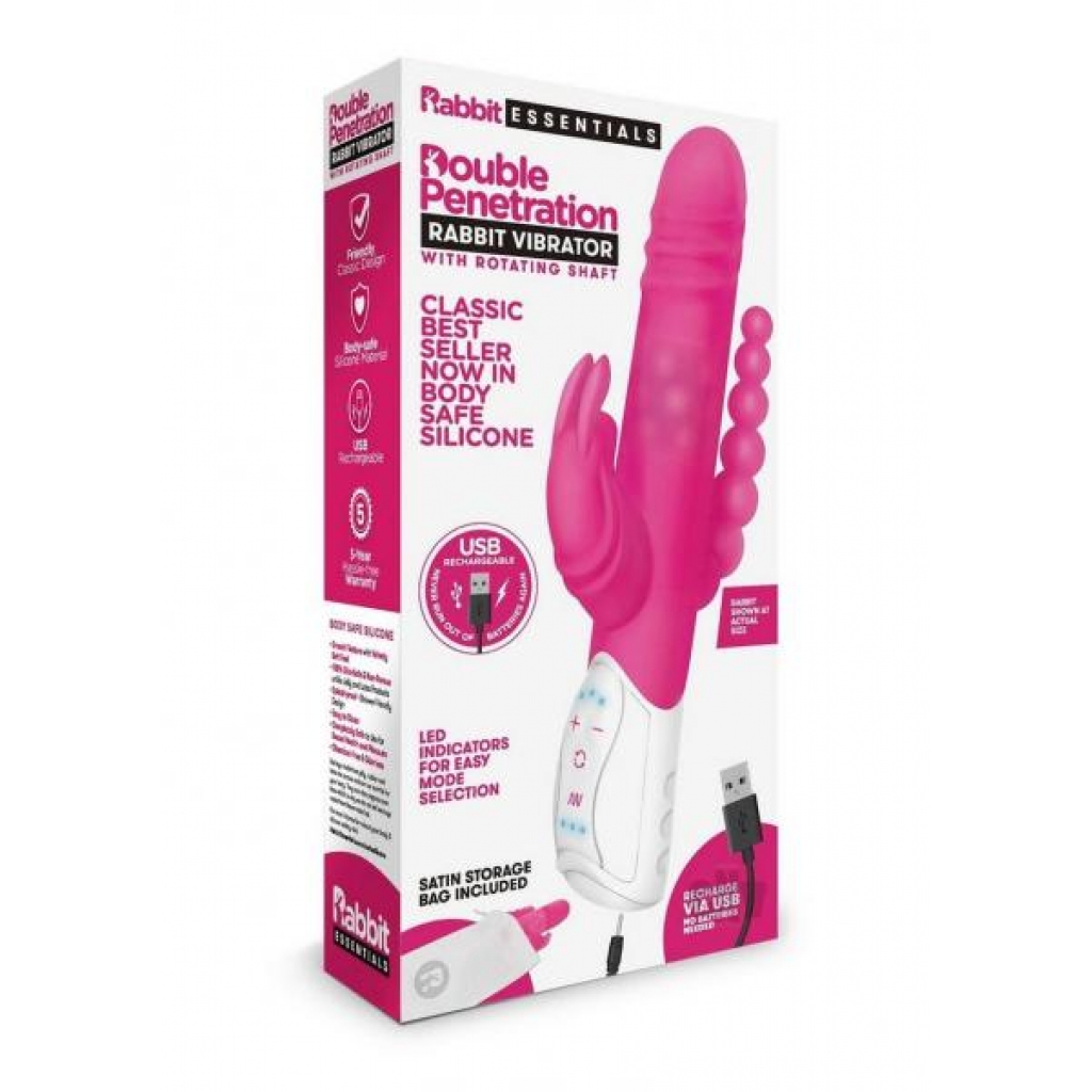 Re Recharge Dual Penetration Rabbit Vibe - Hot Pink