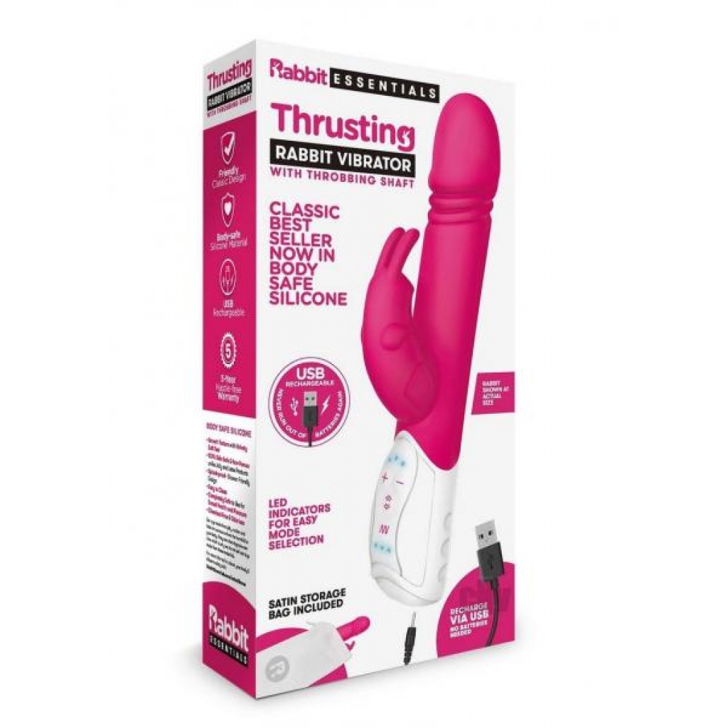 Thrusting Rabbit Vibrator - Hot Pink