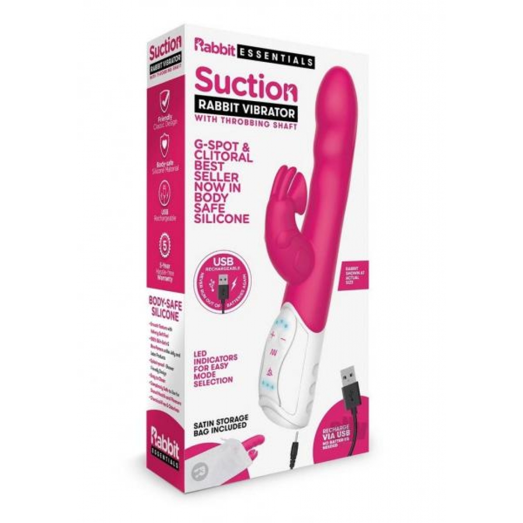 Re Recharge Clit Suction Rabbit - Hot Pink